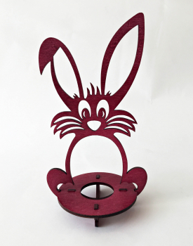 Egg holder "Hare" - dark red